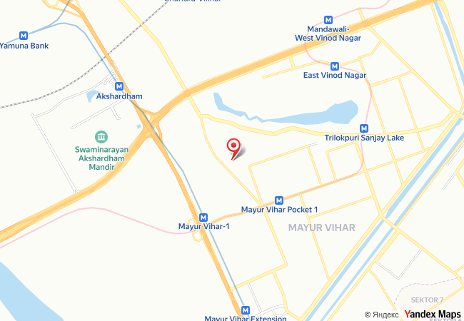 Map showing the BD Interior studio location in Mayur Vihar Phase II, Delhi